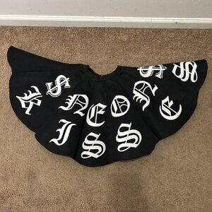 Neon Kisses Girls Size 14 Black Skirt Tutu W Writing Fit N Flare